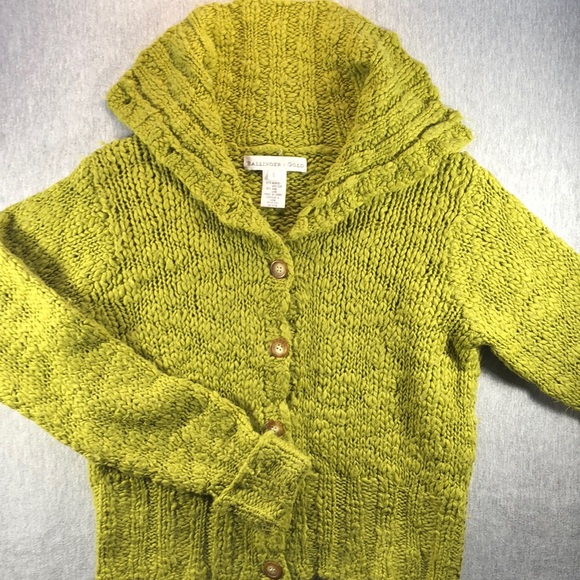 Ballinger Gold Sweaters - Vintage Ballinger Gold Chunky Knit Cropped Cardi